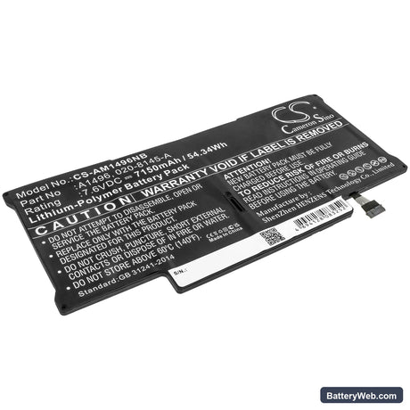 Apple MacBook Air 13" A1466 2013 Replacement Battery, 7.6V, 7150mAh, Li-Polymer 1