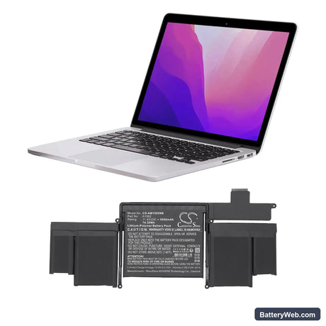 Apple Macbook Pro 13" 2015 Retina Replacement Battery, 11.43V, 6500mAh, Li-Polymer 6