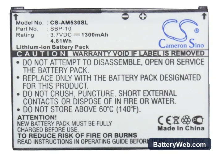Asus M530 Replacement Battery, 3.7V, 1300mAh, Li-ion 5
