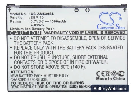 Asus M530 Replacement Battery, 3.7V, 1300mAh, Li-ion 5