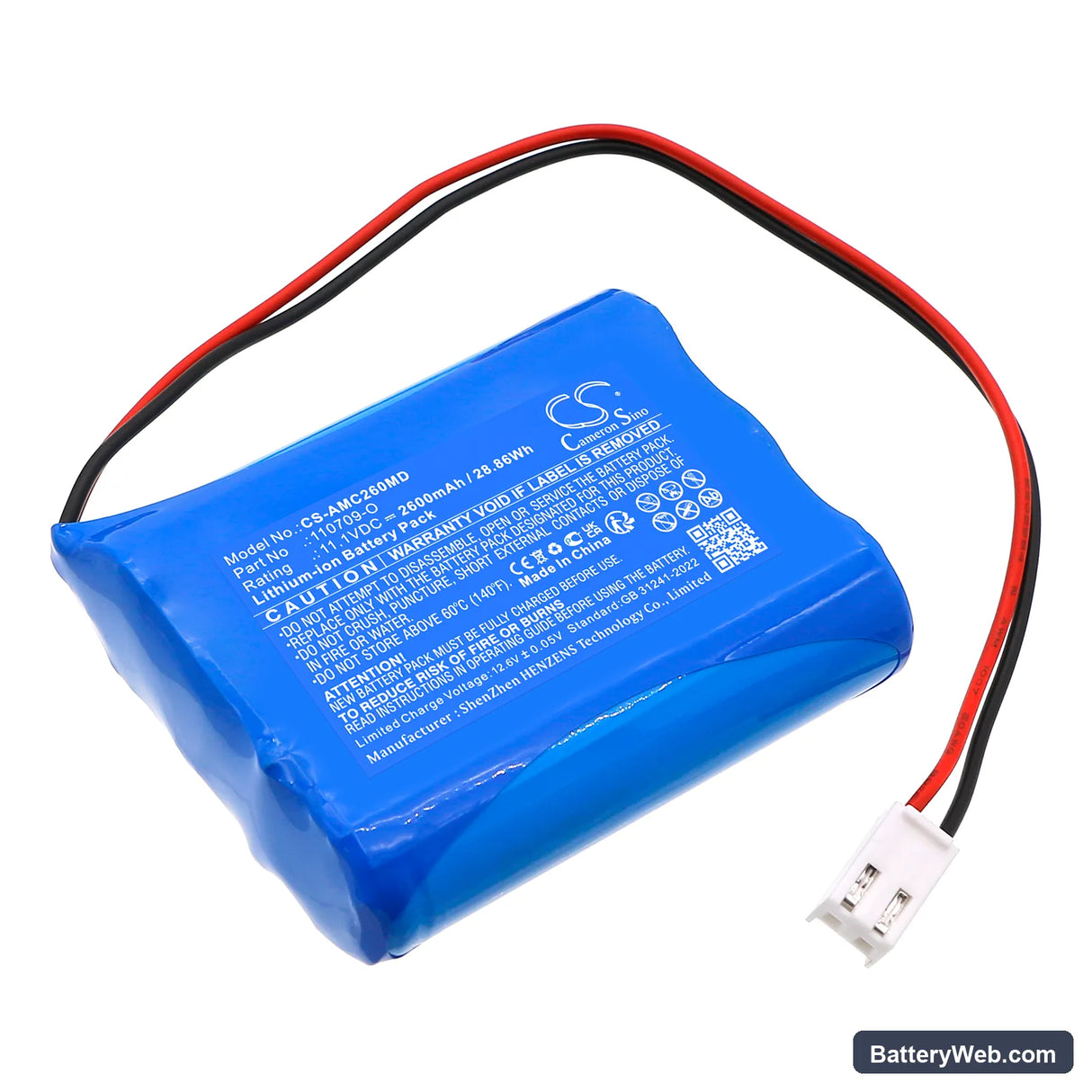 Atoms CC26 Replacement Battery, 11.1V, 2600mAh, Li-ion 1
