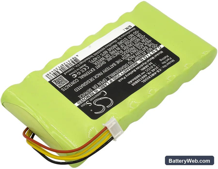 AMC 3945/3945-B Replacement Battery, 9.6V, 3600mAh, Ni-MH 2
