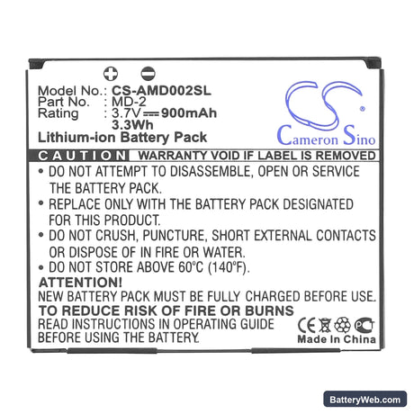 Tim Onda Brionvega N7010 Replacement Battery, 3.7V, 900mAh, Li-ion 5
