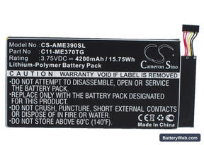 Asus ME370TG Replacement Battery, 3.75V, 4200mAh, Li-Polymer 1