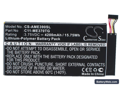 Asus ME370TG Replacement Battery, 3.75V, 4200mAh, Li-Polymer 1