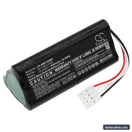 Amico EL1700-L2T6X Replacement Battery, 14.4V, 2000mAh, Ni-MH 1