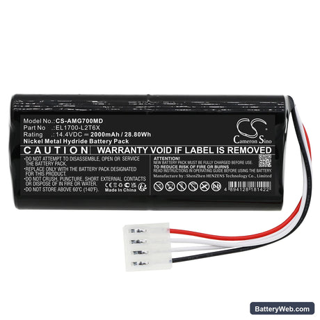 Amico EL1700-L2T6X Replacement Battery, 14.4V, 2000mAh, Ni-MH 3