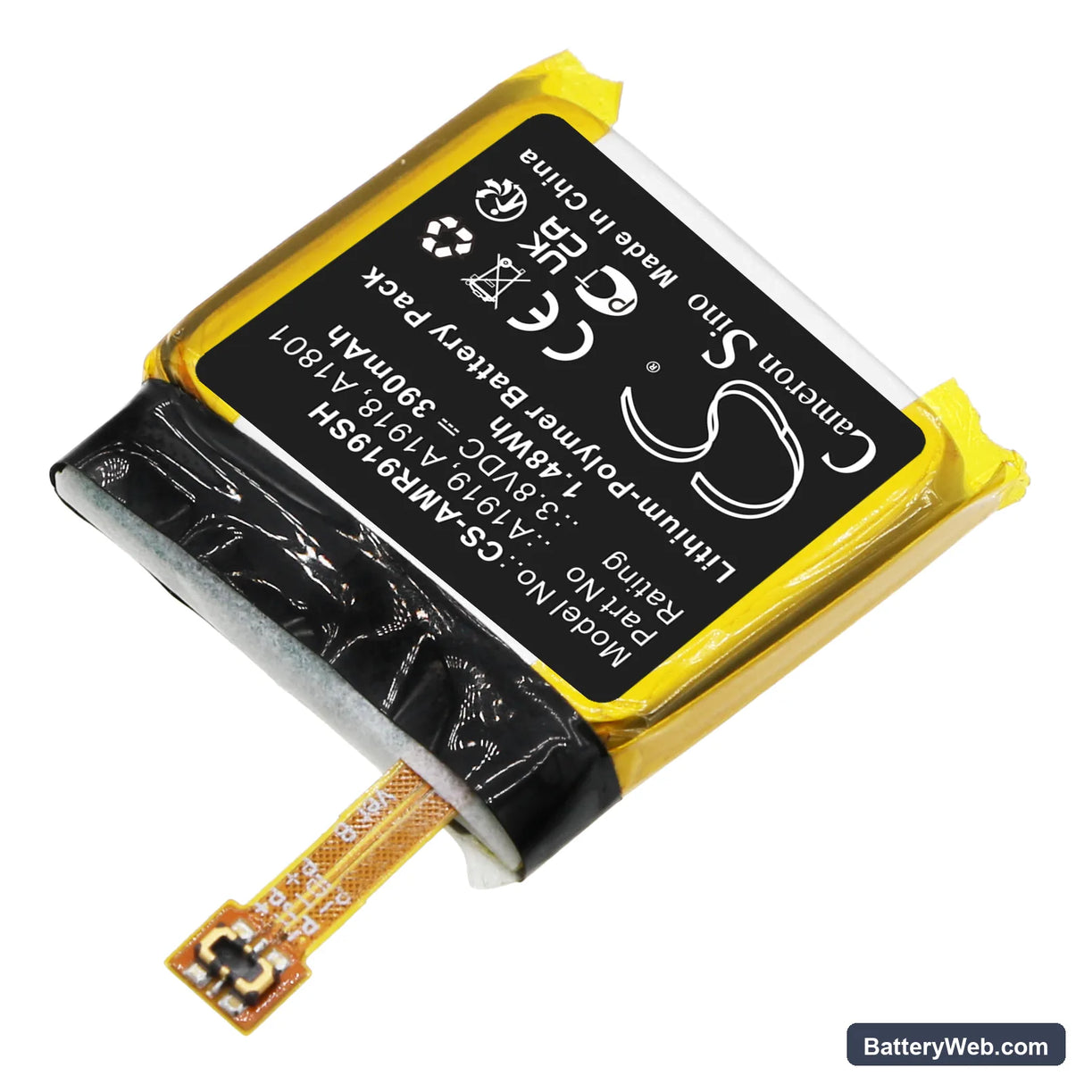 Amazfit T-Rex Replacement Battery, 3.8V, 390mAh, Li-Polymer 2
