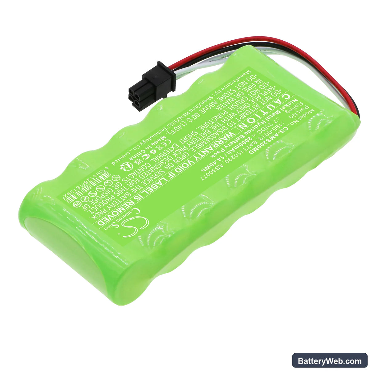 Aspect Medical System Monitor A2000 Replacement Battery, 7.2V, 2000mAh, Ni-MH 2