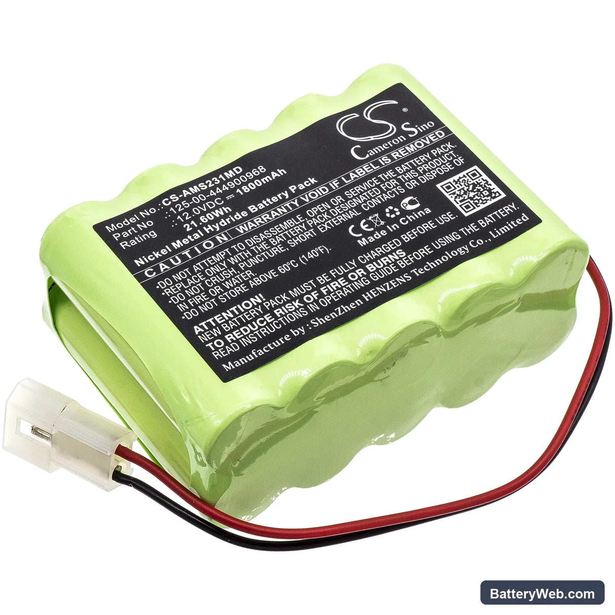 Alaris Medicalsystems Infusion pump 531 Replacement Battery, 12V, 1800mAh, Ni-MH 1
