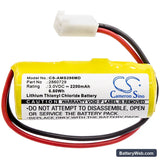 Med-System III 2865 Memory Replacement Battery, 3V, 2200mAh, Li-SOCl2 3