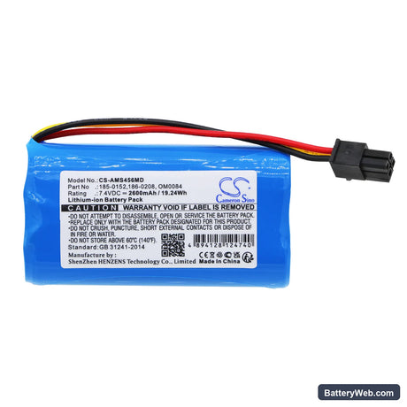 Covidien BIS VISTA Replacement Battery, 7.4V, 2600mAh, Li-ion 3