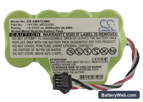 Diversified Medical N N1218WC3 Replacement Battery, 12V, 3000mAh, Ni-MH 4
