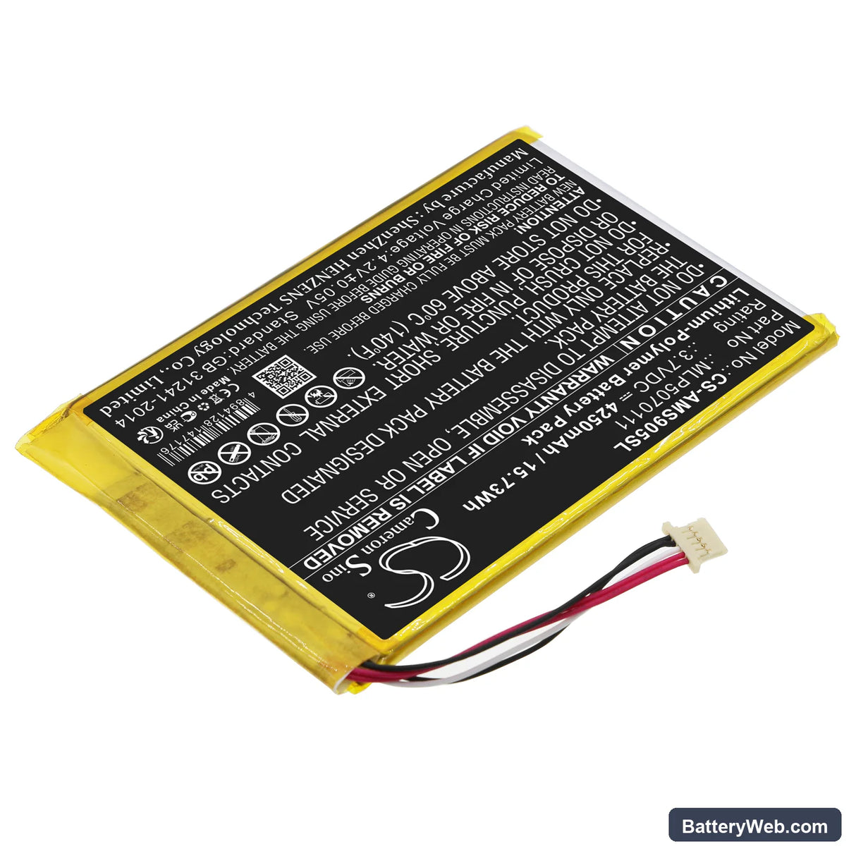 Autel DS808 Replacement Battery, 3.7V, 4250mAh, Li-Polymer 2
