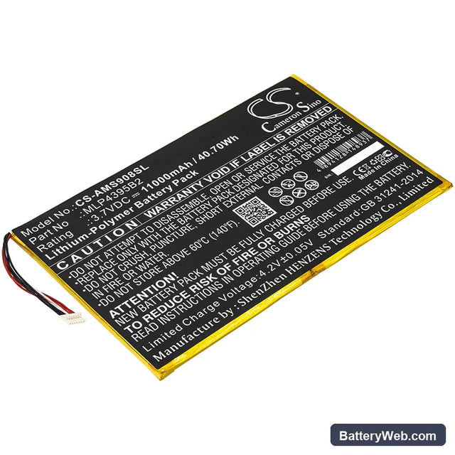 Autel MaxiSys MS908 Replacement Battery, 3.7V, 11000mAh, Li-Polymer 1