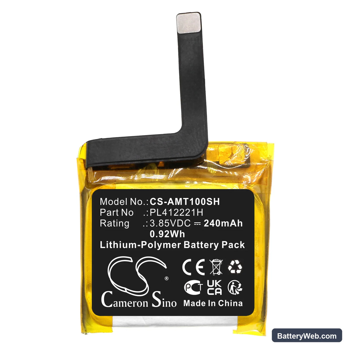 Amazfit GTS Replacement Battery, 3.85V, 240mAh, Li-Polymer 3
