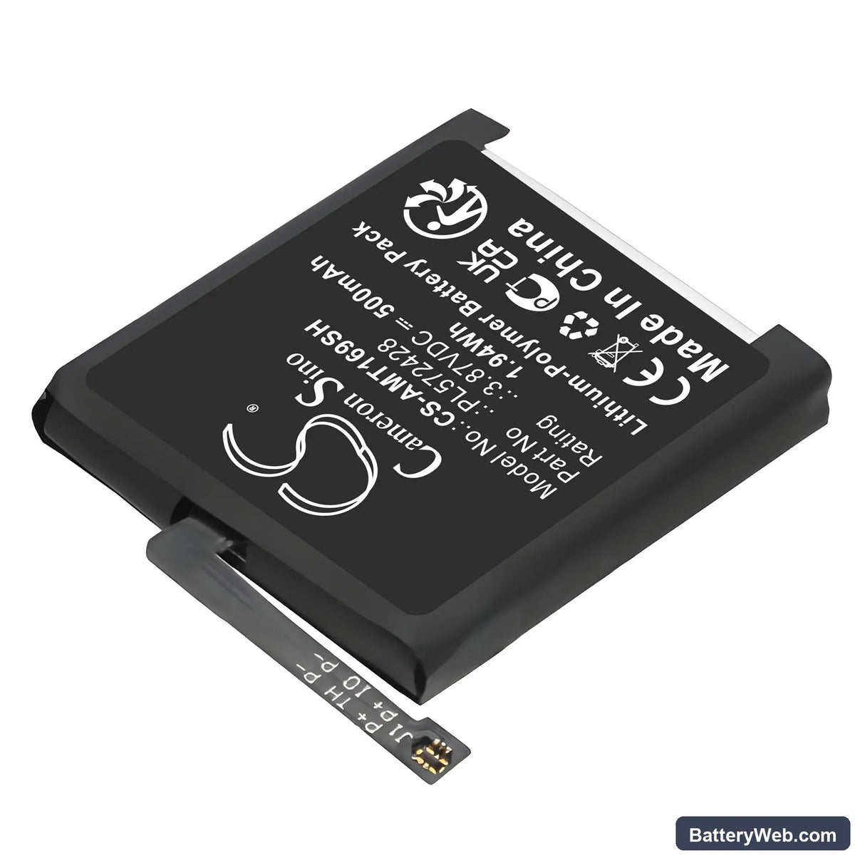 Amazfit A2169 Replacement Battery, 3.87V, 500mAh, Li-Polymer 2