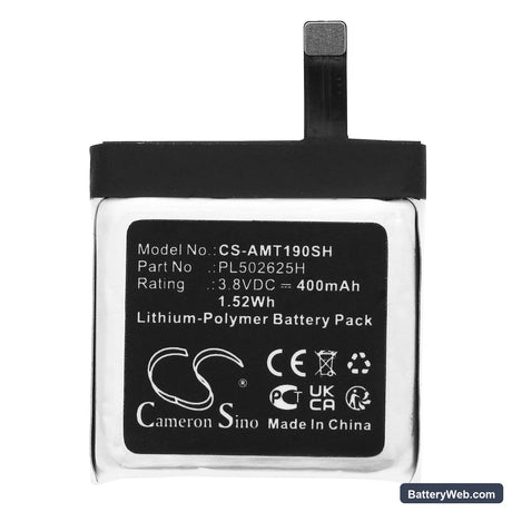 Amazfit GTR 47mm Replacement Battery, 3.8V, 400mAh, Li-Polymer 3