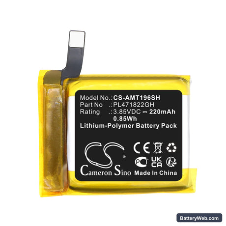 Amazfit A1969 Replacement Battery, 3.85V, 220mAh, Li-Polymer 3