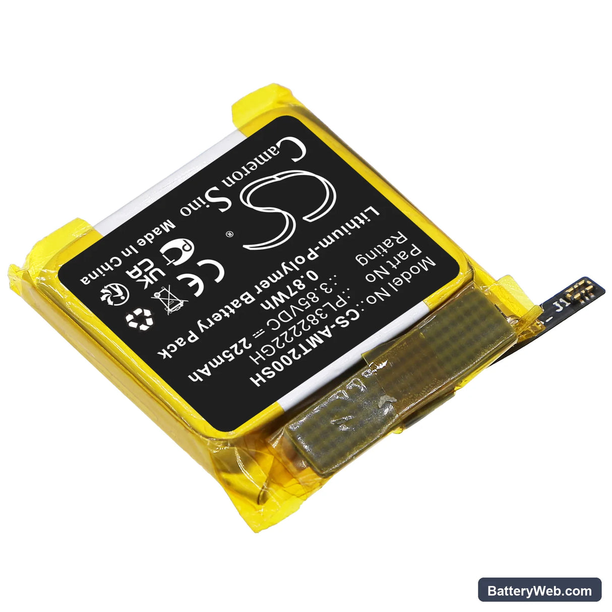 Amazfit POP Replacement Battery, 3.85V, 225mAh, Li-Polymer 2