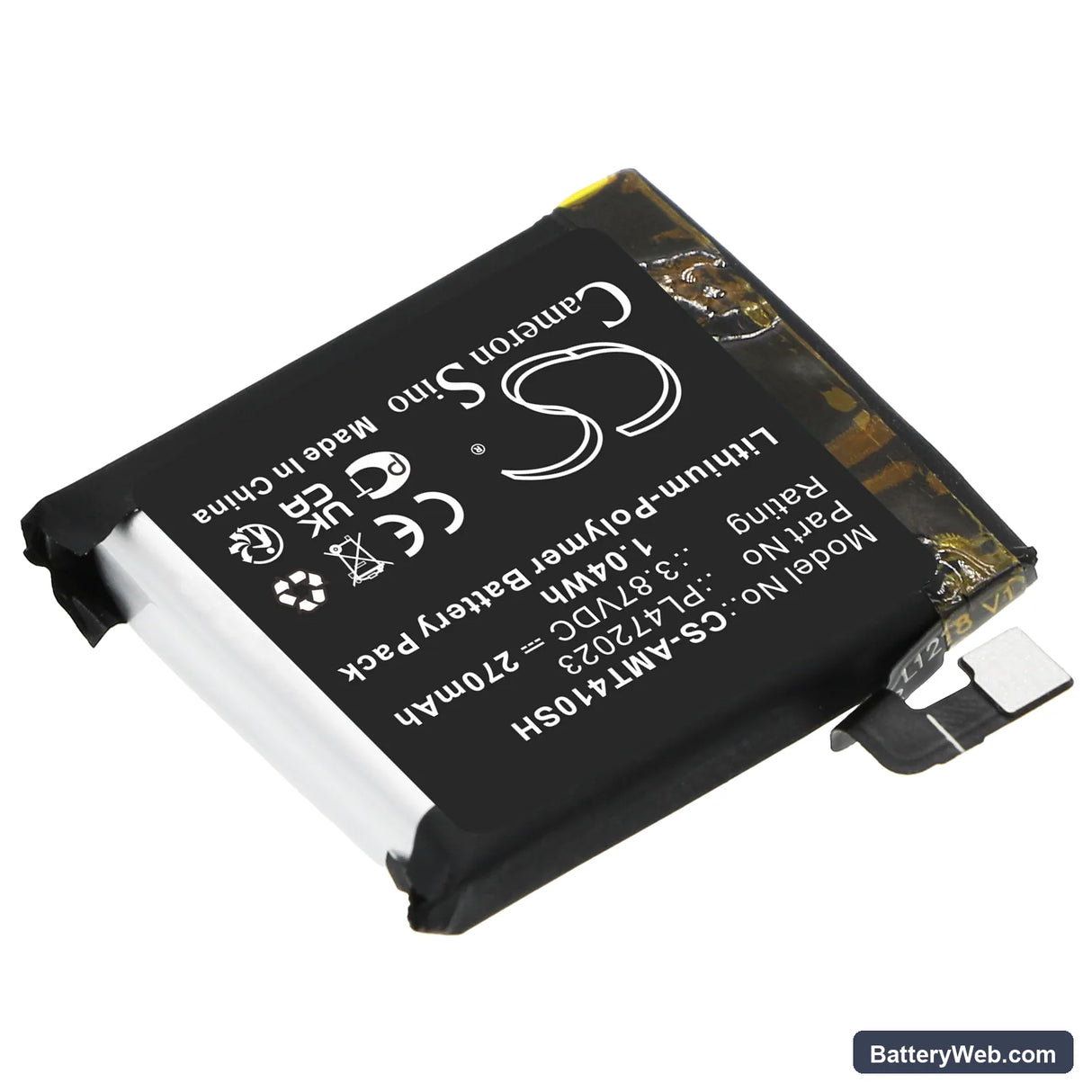 Amazfit GTS 4 Mini Replacement Battery, 3.87V, 270mAh, Li-Polymer 2
