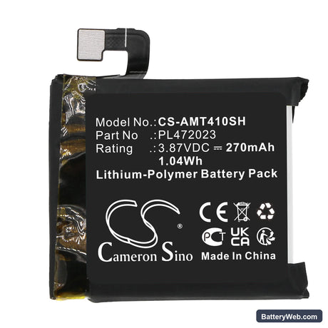 Amazfit GTS 4 Mini Replacement Battery, 3.87V, 270mAh, Li-Polymer 3