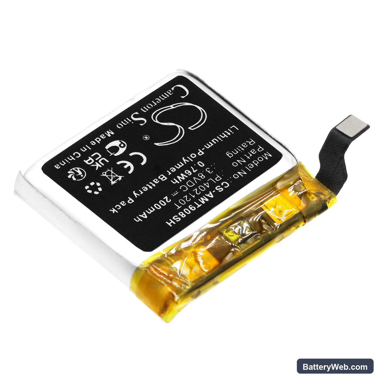 Amazfit ARES Replacement Battery, 3.8V, 200mAh, Li-Polymer 2