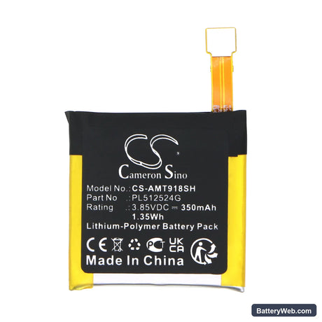 Amazfit A1918 Replacement Battery, 3.85V, 350mAh, Li-Polymer 3