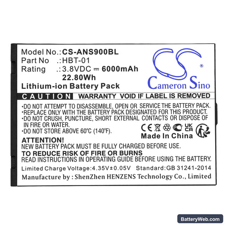 Aisino A90 Replacement Battery, 3.8V, 6000mAh, Li-ion 5