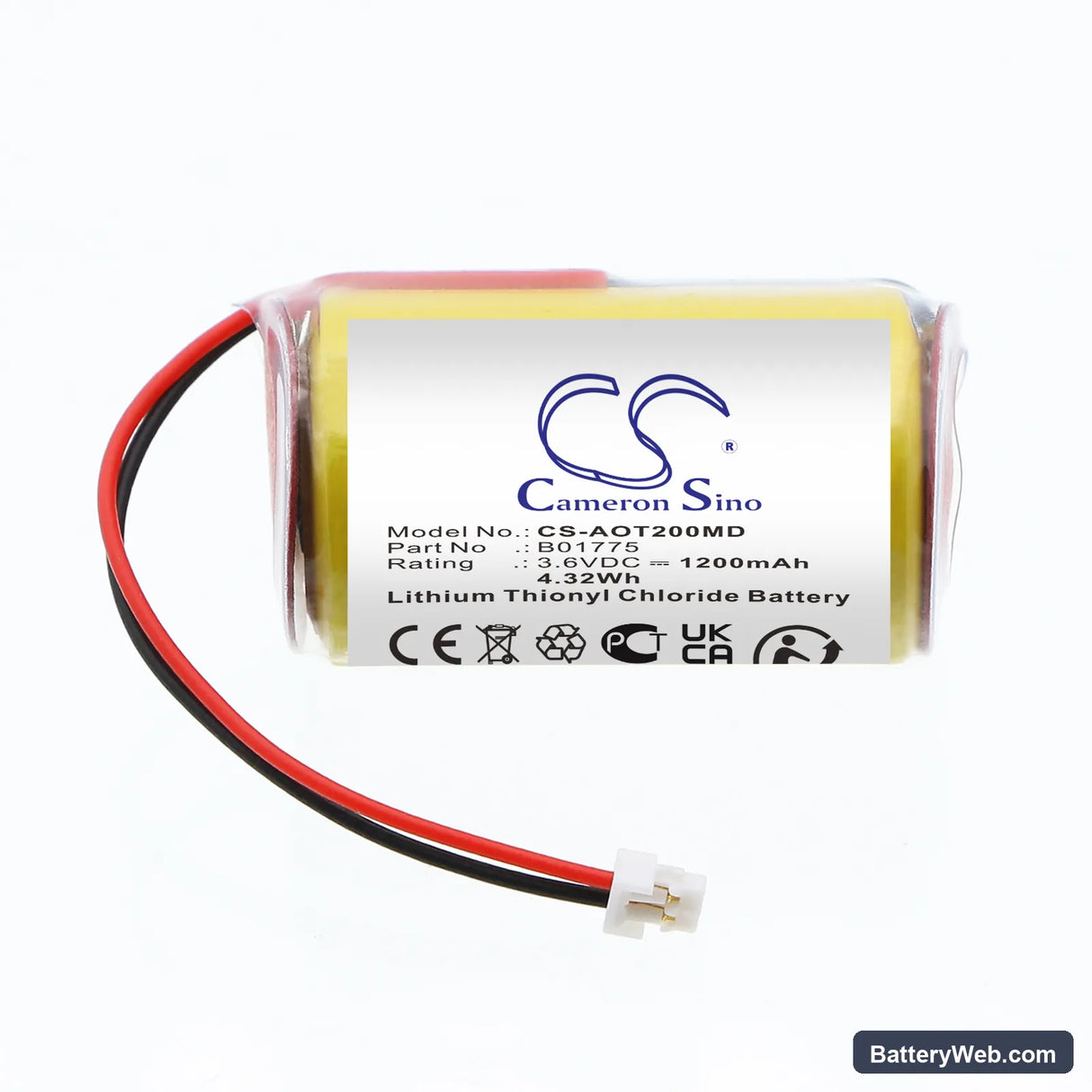 AeroScout 24 Replacement Battery, 3.6V, 1200mAh, Li-SOCl2 3
