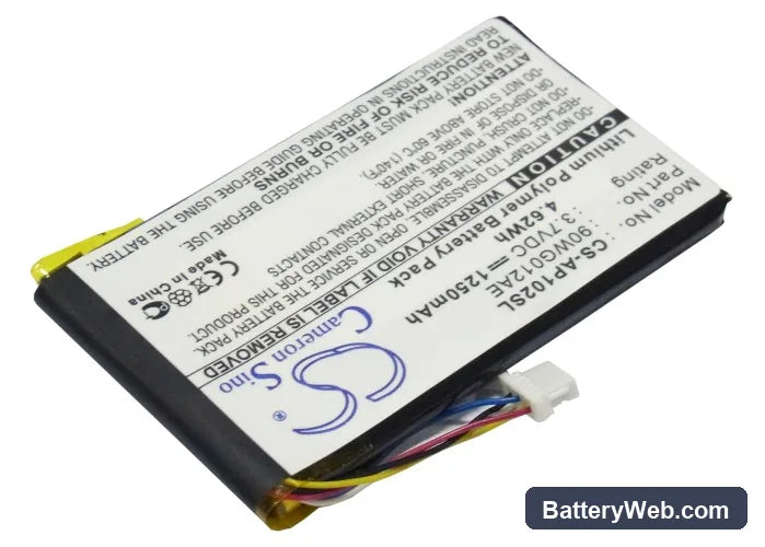 Asus S102 Replacement Battery, 3.7V, 1250mAh, Li-Polymer 1