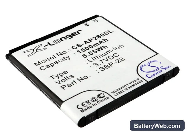 Asus PadFone Replacement Battery, 3.7V, 1500mAh, Li-ion 1