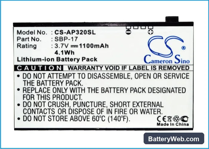 Asus P320 Replacement Battery, 3.7V, 1100mAh, Li-ion 5