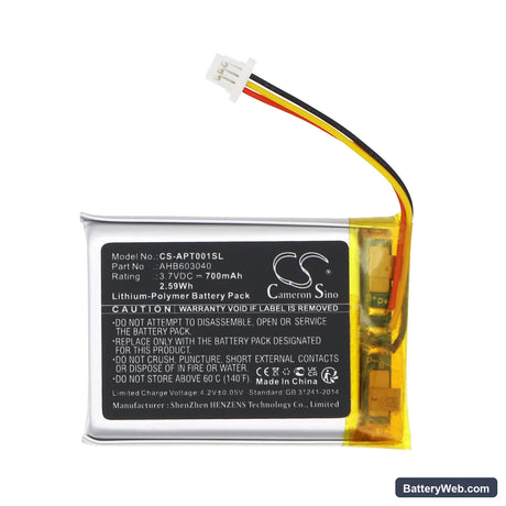 adidas RPT-01 Replacement Battery, 3.7V, 700mAh, Li-Polymer 3