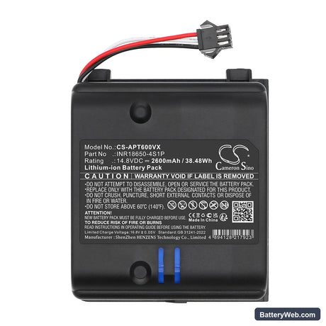 Aiper MT600 Replacement Battery, 14.8V, 2600mAh, Li-ion 3