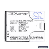 Actionpro X7 Replacement Battery, 3.7V, 1300mAh, Li-ion 5