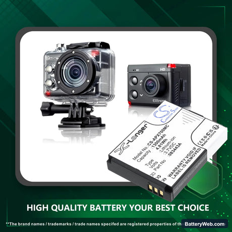 Actionpro X7 Replacement Battery, 3.7V, 1300mAh, Li-ion 6