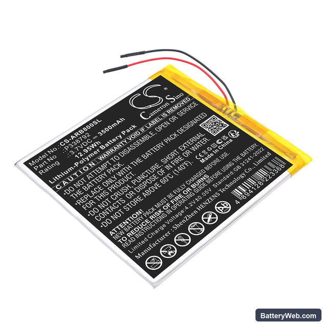 Archos 8OB Xenon Replacement Battery, 3.7V, 3500mAh, Li-Polymer 1
