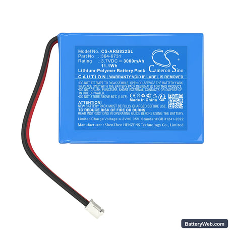 ABB 364-6731 Replacement Battery, 3.7V, 3000mAh, Li-Polymer 4