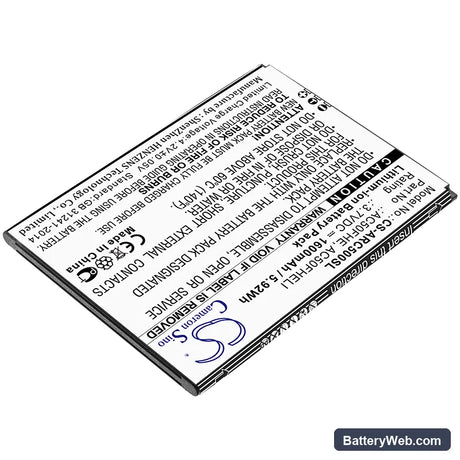 Archos 50F Helium Lite Replacement Battery, 3.7V, 1600mAh, Li-ion 2