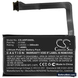 Apple MRXJ2ZP/A Replacement Battery, 3.8V, 390mAh, Li-Polymer 3