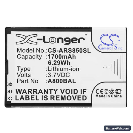 CPA HALO X Replacement Battery, 3.7V, 1700mAh, Li-ion 5