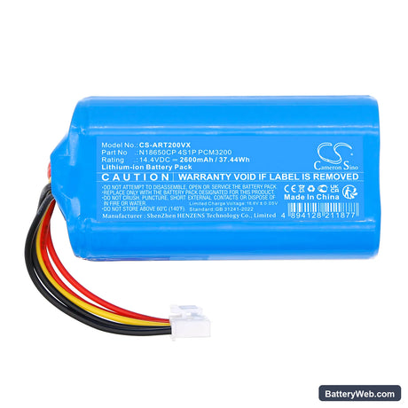 Airrobo T20+ Replacement Battery, 14.4V, 2600mAh, Li-ion 3