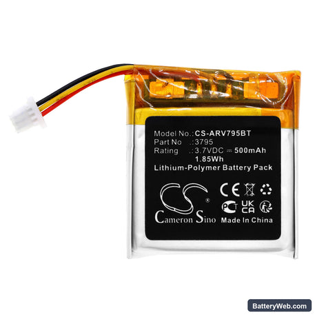 Alarm.com Video Doorbell Replacement Battery, 3.7V, 500mAh, Li-Polymer 3