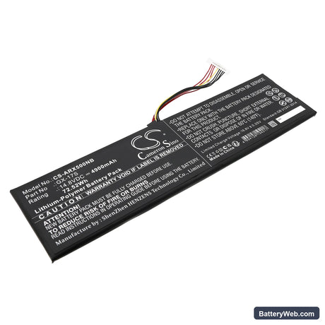 Aorus X5S Replacement Battery, 14.8V, 4900mAh, Li-Polymer 1