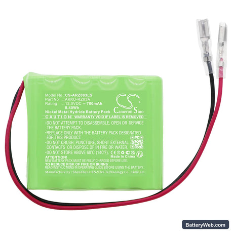 Indexa RZ03 Replacement Battery, 12V, 700mAh, Ni-MH 3