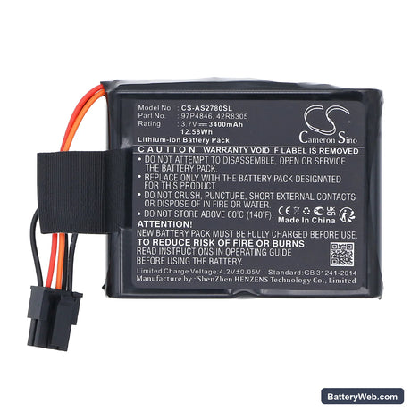 IBM 2780 Replacement Battery, 3.7V, 3400mAh, Li-ion 3