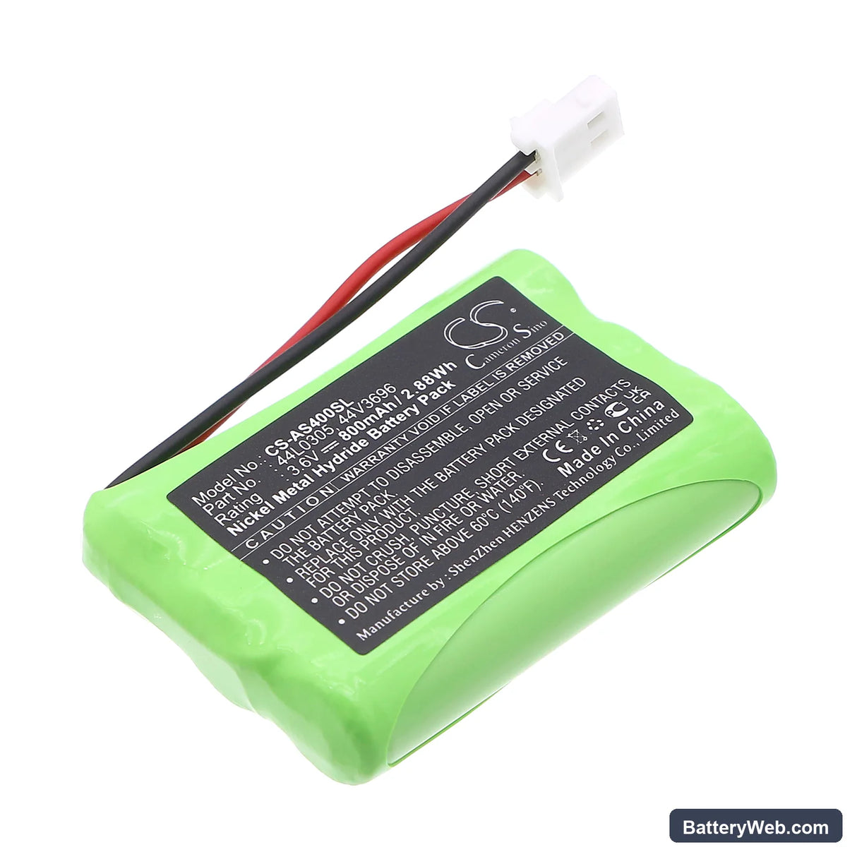 Dell Replacement Battery, 3.6V, 800mAh, Ni-MH 1