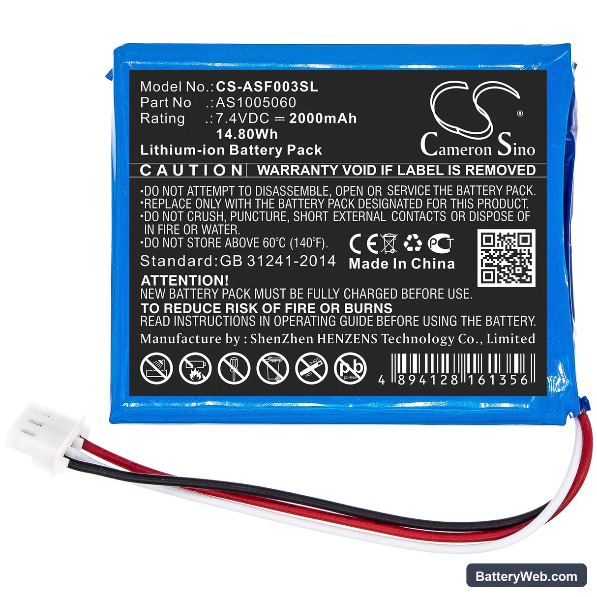 ALPSAT Satfinder Spare Part SF03-BT Replacement Battery, 7.4V, 2000mAh, Li-ion 3