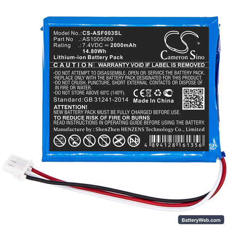 ALPSAT Satfinder Spare Part SF03-BT Replacement Battery, 7.4V, 2000mAh, Li-ion 3